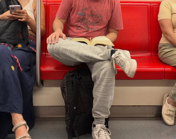 Alguien leyendo Danza de Dragones en Estación Hospitales