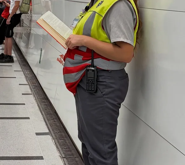 Alguien leyendo Heist en Estación Plaza Egaña