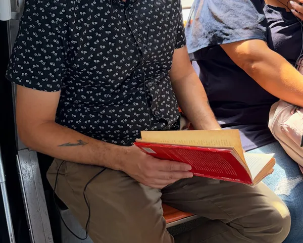 Alguien leyendo Lo suficientemente loco en Estación Carlos Valdovinos